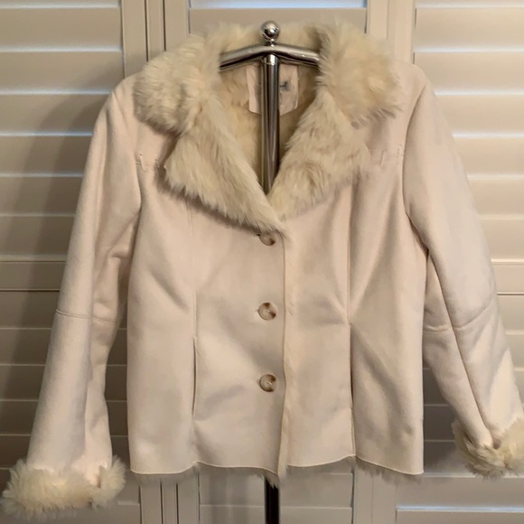 Coldwater Creek Jackets & Blazers - Suede Faux Fur Trim jacket